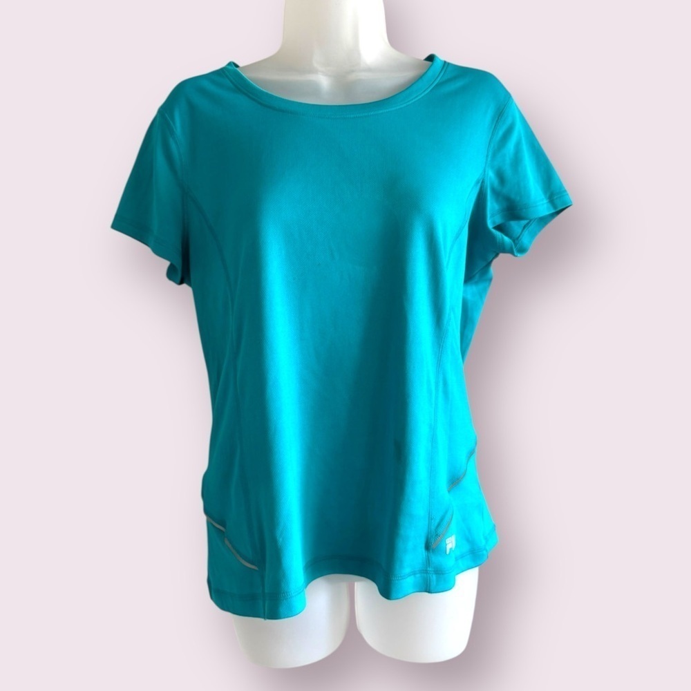 FILA Sport Turquoise Crewneck Performance Tee Short Sleeve Size L